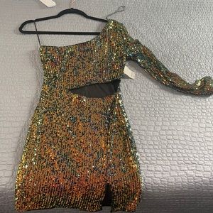 Sequin black gold dress
